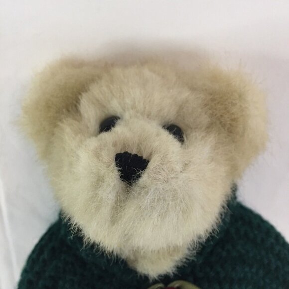 NWT Boyds Bears Jointed Plush Geneva Bear Green Sweater  w Rose Stuffed Animal - Picture 3 of 9